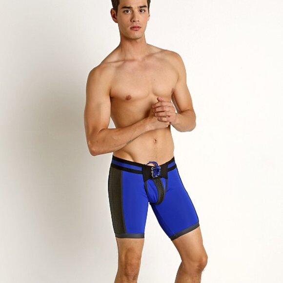 CBS099 Cell Block 13 Gridiron Neoprene Panel Backless Short Blue - Picture 4 of 4